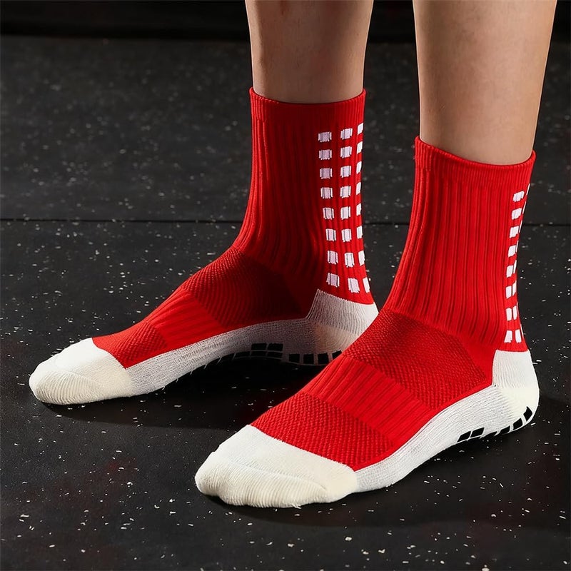 BUKEORE Store 4/6 Pairs Grip Soccer Socks Anti Slip Non Slip Men's Athletic Socks for Football Basketball Sports - Image 2